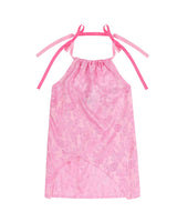 ツートーンリボンペイズリーホルターネックトップ _ PINK