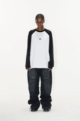 Logo Embroidered Raglan Long-Sleeve Tee