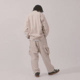 grunge wide cargo pants_lightbeige