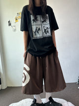 Hip Tone Side Big Snail Balloon Bermuda Shorts 4color