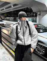 Tech Multi-Zipper Hooded Lightweight Padding