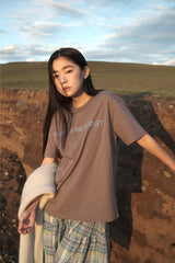 YWD ロゴTシャツ_チャコール
