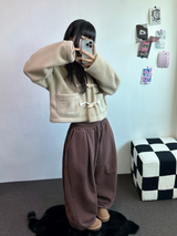 シープ/  ストリング 🐑ワイドビッグヒップバルーンロングパンツ🤍🩶🖤3カラー