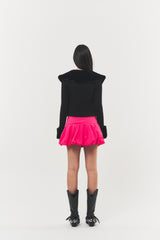 Logo Cubic Crop Top Black