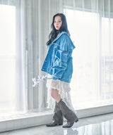 UNISEX フーディデニムジャケット