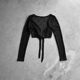 Le Can Lace Crop Cardigan