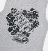 Rich's プリントワッフルノースリーブ