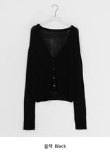 Enoch Summer See-Through Deep V-Neck Cardigan