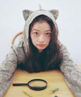 M3OW CAT EAR HOODIE ZIP UP - CAMO