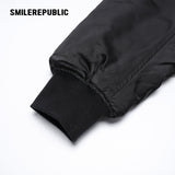 Black Rhinestone Embellished Shimmer Polyester Woven Ruched Sleeve Full Zip Bomber Jacket