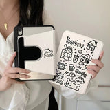 Minimal Black Line Puppy Rotating Tablet Case