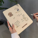 キュート パピー イラスト Yカバー 透明 iPad ケース
