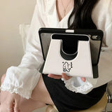 Minimal Black Line Puppy Rotating Tablet Case