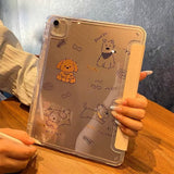 キュート パピー イラスト Yカバー 透明 iPad ケース
