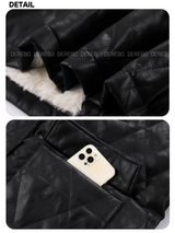 Warm Classic Leather Half Quilting Jacket