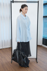 Sheer Button Down Loose Shirt (Sky Blue)