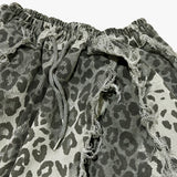 leopard grunge capri shorts_grey