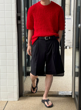 [Unisex] サマーブークレハーフニット(4color)