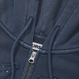 ヴィンテージウォッシングスタッドポイントクロップフーディジップアップ [NAVY]