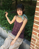Monsi Cancan Layered Back Banding Shirring Sleeveless