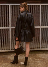 LEATHER STRING HALF COAT