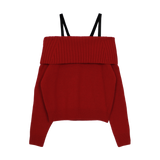 ストラップウールオフショルダーニット (3 COLORS)