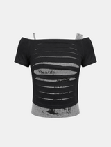ネリア カットアウト レイヤード Tシャツ