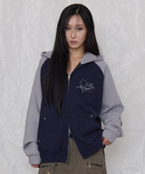 2 lv hood zip up (navy)