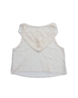 ethnic lace hoodie sleeveless / white