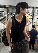 Layered Henley Tank Top