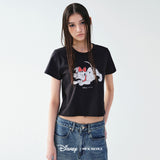 DISNEY BUTTERFLY RIBBON DALMATIAN CROP TOP_WHITE