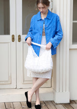 Jeanne Lace Flower Shoulder Bag_White