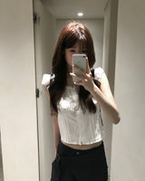 Belted wide skirt pants
