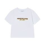25SS FLAME LOGO SHORT CROP SLEEVE T-SHIRT WHITE