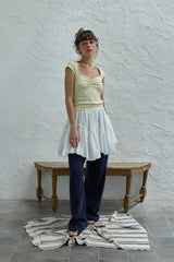 Wave frill skirt_ivory
