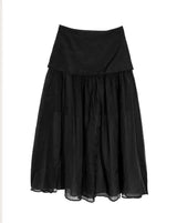 seer roll & layerd long chiffon sk