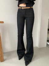 STRIPE BOOTS CUT JEANS