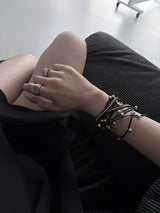 beads multi-strap bracelet (2color)