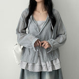 Wanu linen button hooded cardigan