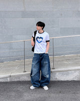 Blue Heart Ringer T-Shirt