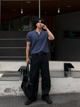 Summer slab embo black jeans