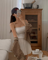 Plain linen short pants