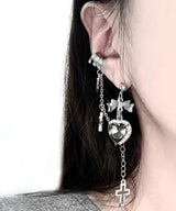 ブラックハートロックピアス&イヤーカフ 1PC
