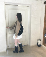 Suede crop trench jacket