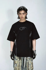 メッシュパッチワークビンテージルーズTシャツ