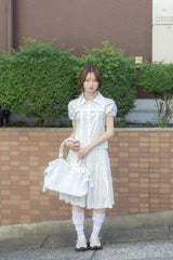 rosette pocket skirt(white)