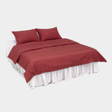 Dust-Free Classic Stripe - Red Duvet Cover - K size