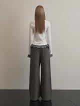 CHECK FRILL TOP