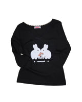 ラビットレースVネックTシャツ