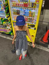 ライトブルースリークウォーターカプリバミューダワイドデニムパンツ